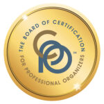 Badge issued from the Board of Certification for Professional Organizers